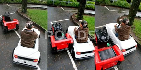 Child car driving Stock Photos
