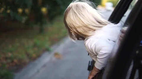 Child in the car. Stock Footage 80833989