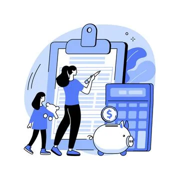 Child care expense deduction abstract concept vector illustration. Stock Illustration
