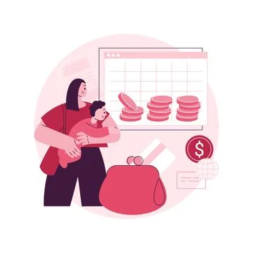 Child care expense deduction abstract concept vector illustration. Stock Illustration