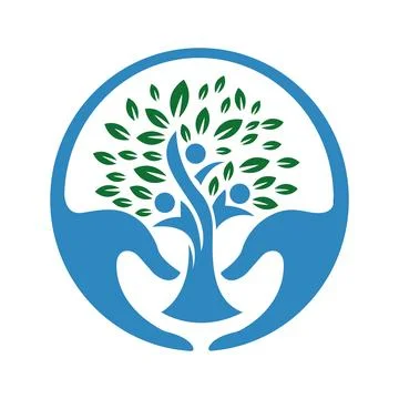 Child care vector logo design Charity logo design template vector Stock Illustration