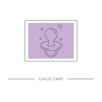 Child care - vector outline icon. Stock Illustration