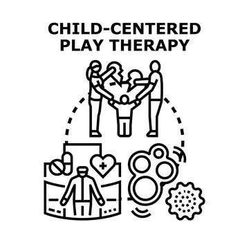 Child centered play therapy concept illustration Stock Illustration