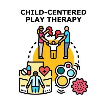 Child centered play therapy concept illustration Stock Illustration