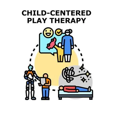 Child centered play therapy process vector illustration Illustrazione stock