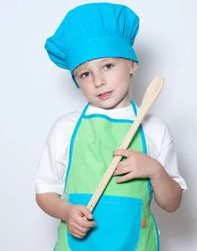 Child as a chef cook 스톡 사진