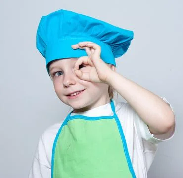 Child as a chef cook 스톡 사진