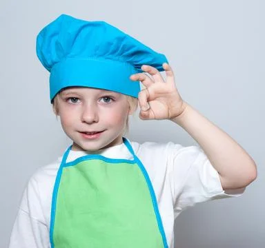 Child as a chef cook 스톡 사진