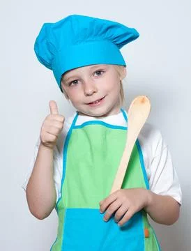 Child as a chef cook 스톡 사진