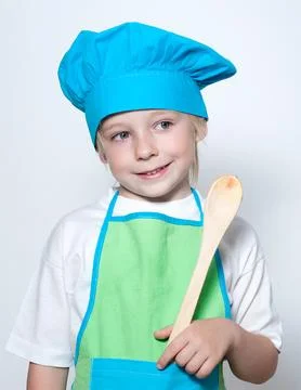 Child as a chef cook 스톡 사진
