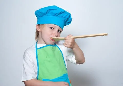 Child as a chef cook 스톡 사진