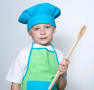 Child as a chef cook 스톡 사진
