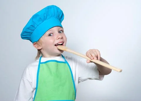 Child as a chef cook 스톡 사진
