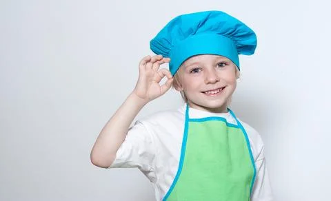 Child as a chef cook 스톡 사진