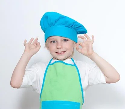 Child as a chef cook 스톡 사진