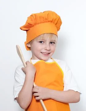 Child as a chef cook 스톡 사진
