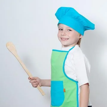 Child as a chef cook 스톡 사진