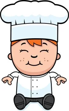 Child chef sitting Illustrazione stock