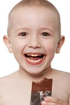 Child with chocolate Stock Photos