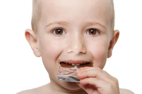 Child with chocolate Stock Photos