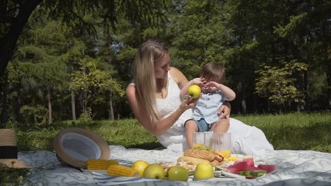 The child, choosing fast food instead of vegetables and fruits Stock Footage 83070285