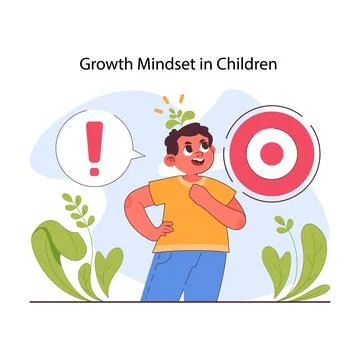 Child cognitive development. Growth mindset. Process of kids intelligence, Stock Illustration
