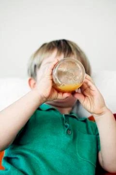 Child with cold drink Stock-Fotos