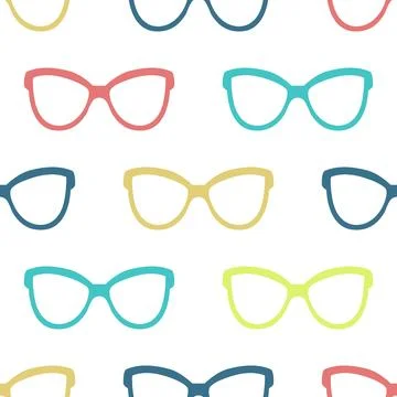 Child colored glasses seamless pattern Stock Illustration