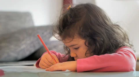 Child Coloring Stock Footage 24976305