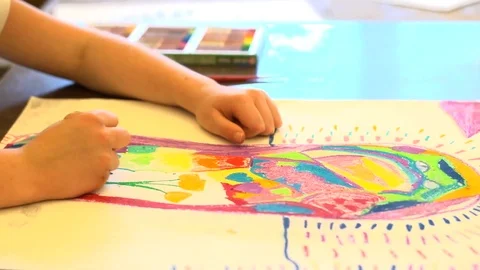Child coloring Stock Footage 95003699