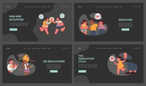 Child Conflict Resolution set. Flat vector illustration Stock Illustration