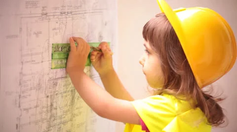 Child Constructor Architect Construction Man Video stock 25752031