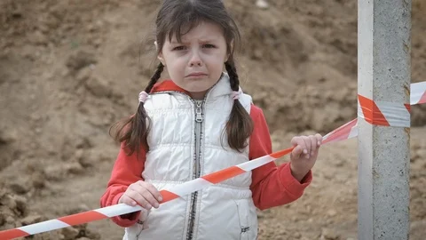A child at a crime scene. Stock Footage 106766152