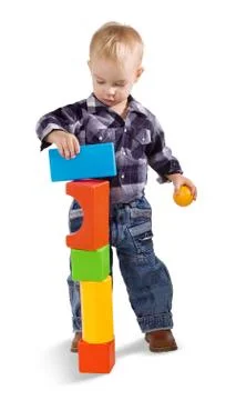 Child with cubes Stock Photos