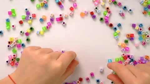 Child cubes word mama. Selective focus. Stock Footage 309005730