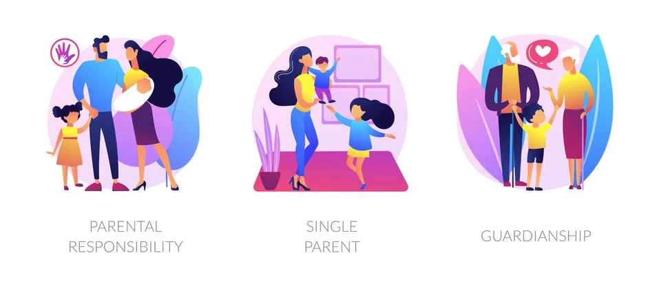 Child custody abstract concept vector illustrations. Stock Illustration