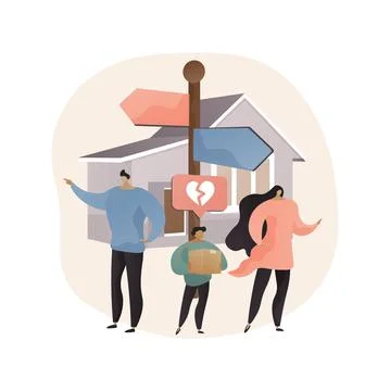 Child custody abstract concept vector illustration. Illustrazione stock