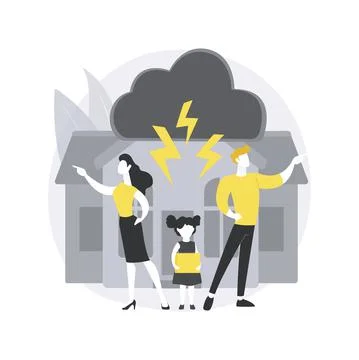 Child custody abstract concept vector illustration. Illustrazione stock