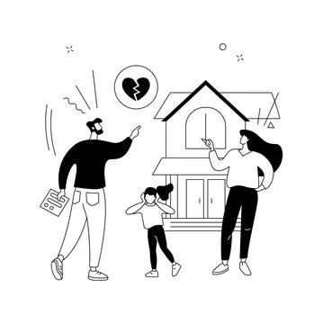 Child custody abstract concept vector illustration. Illustrazione stock