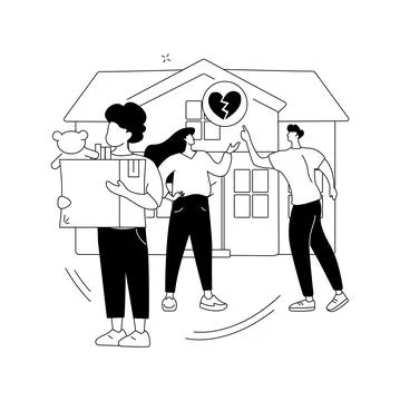 Child custody abstract concept vector illustration. Illustrazione stock