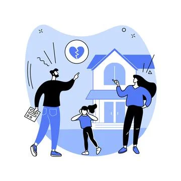 Child custody abstract concept vector illustration. Illustrazione stock