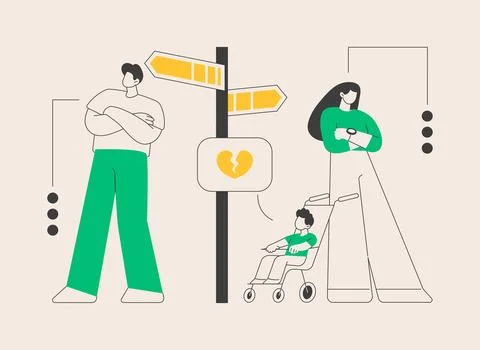 Child custody abstract concept vector illustration. Stock Illustration