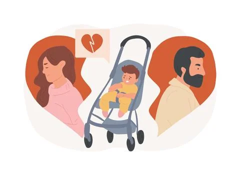 Child custody isolated concept vector illustration. Stock Illustration