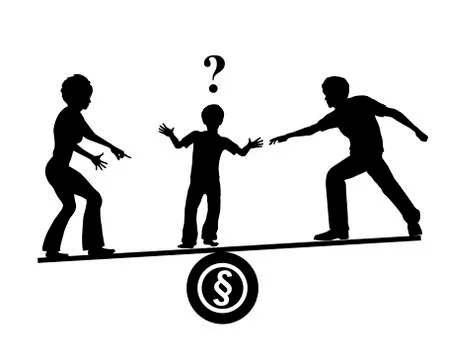 Child Custody Quarrel Stock Illustration