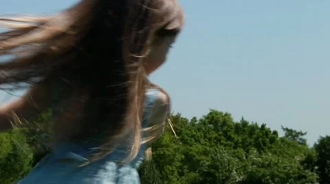 Child dancing in meadow Stock Footage 22636982