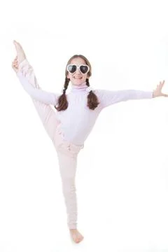 Child dancing or exercising Stock Photos