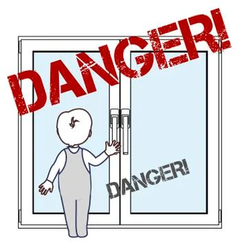 Child in danger. Illustrazione stock