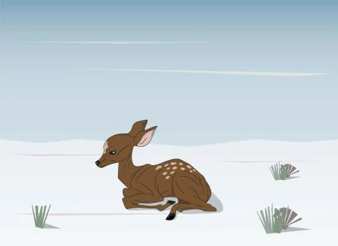 Child deer lying, vector Illustrazione stock