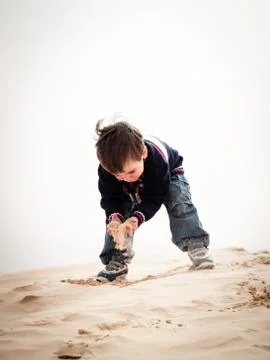 Child at desert Stock Photos
