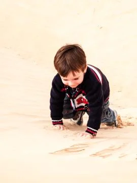 Child at desert Stock Photos
